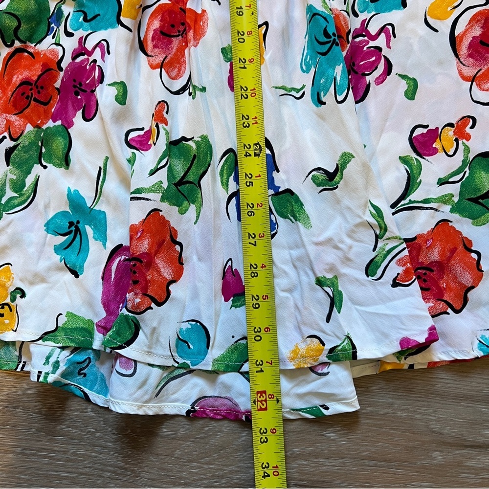Vintage 90s Carole Little Floral Maxi Skirt Rayon Size 10 USA fits 4 - 6 - Picture 5 of 6